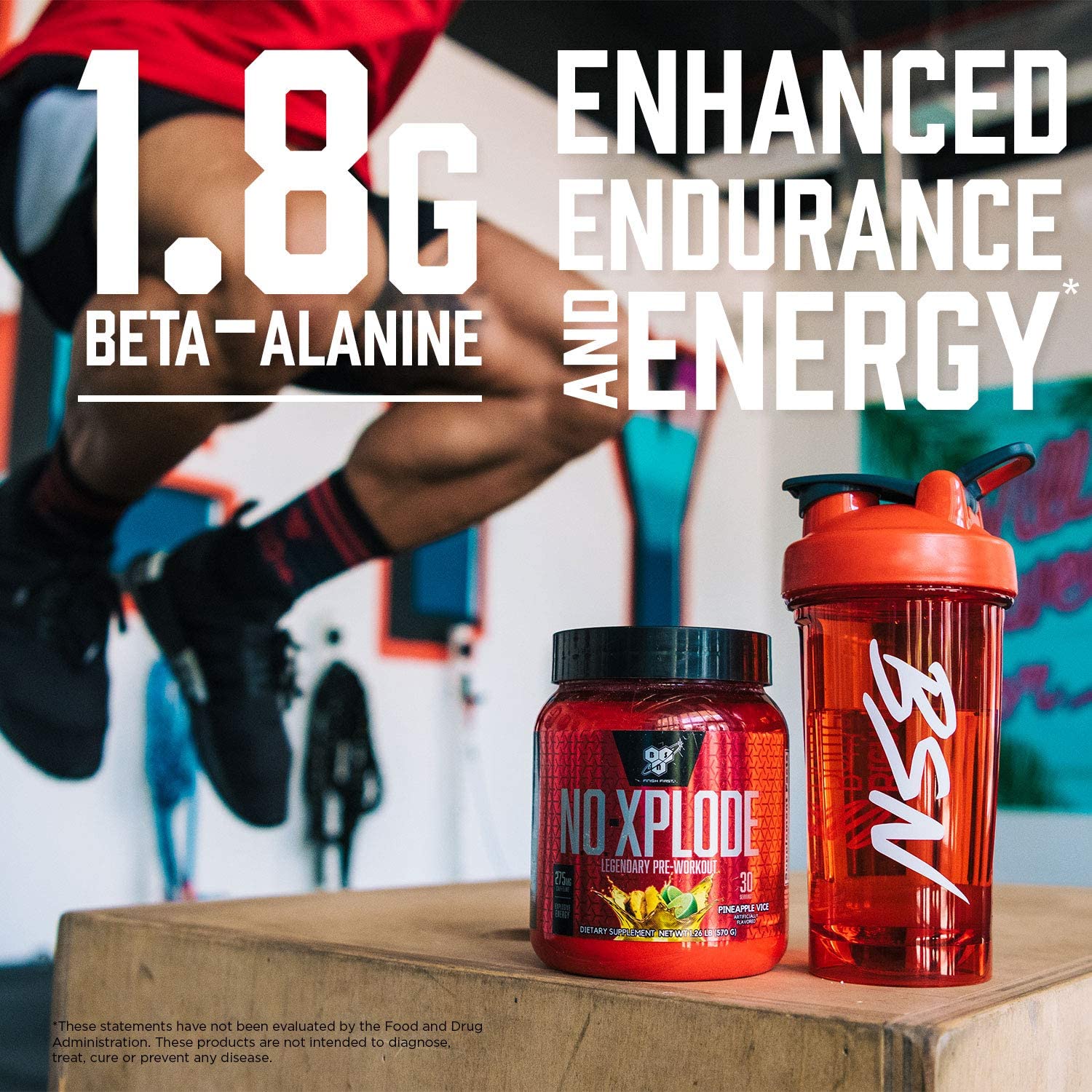 BSN N.O.-XPLODE Legendary Pre-Workout Supplement with Creatine, Beta-Alanine, and Energy, Dietary Supplement,1.22lbs, 30 Servings. 