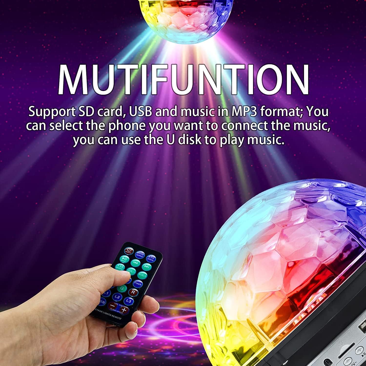 9 Colour LED Stage Light Crystal Magic Ball. 