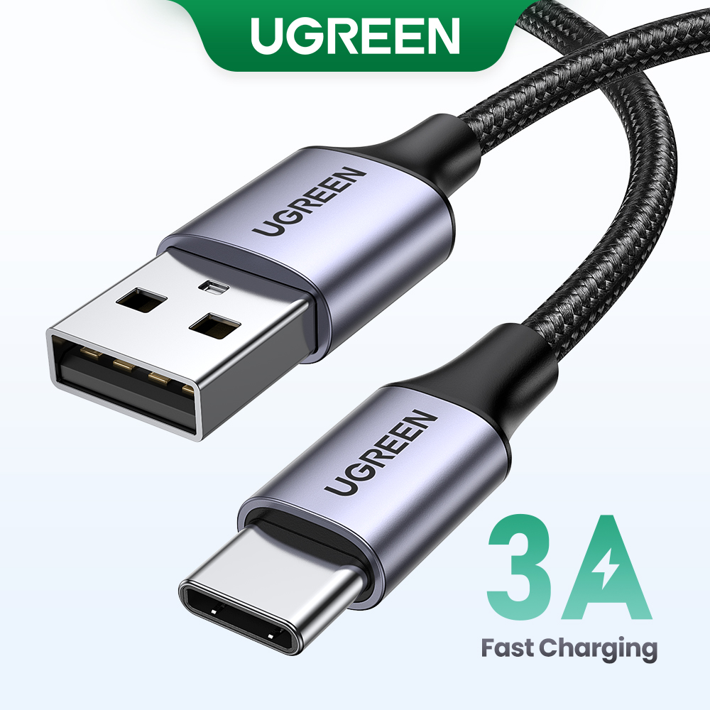 【3A】UGREEN USB A to USB C Cable Nylon Braid Type C Fast Charging Cable For iPhone 16 15 Max Pro Galaxy S25 S24 Ultra A Tecon Infinix  Note 30 Pro Itel P40+ Realme 8 Pro Galaxy AI Xiaomi 15 14 Pro Redmi K80 70 Pro. 