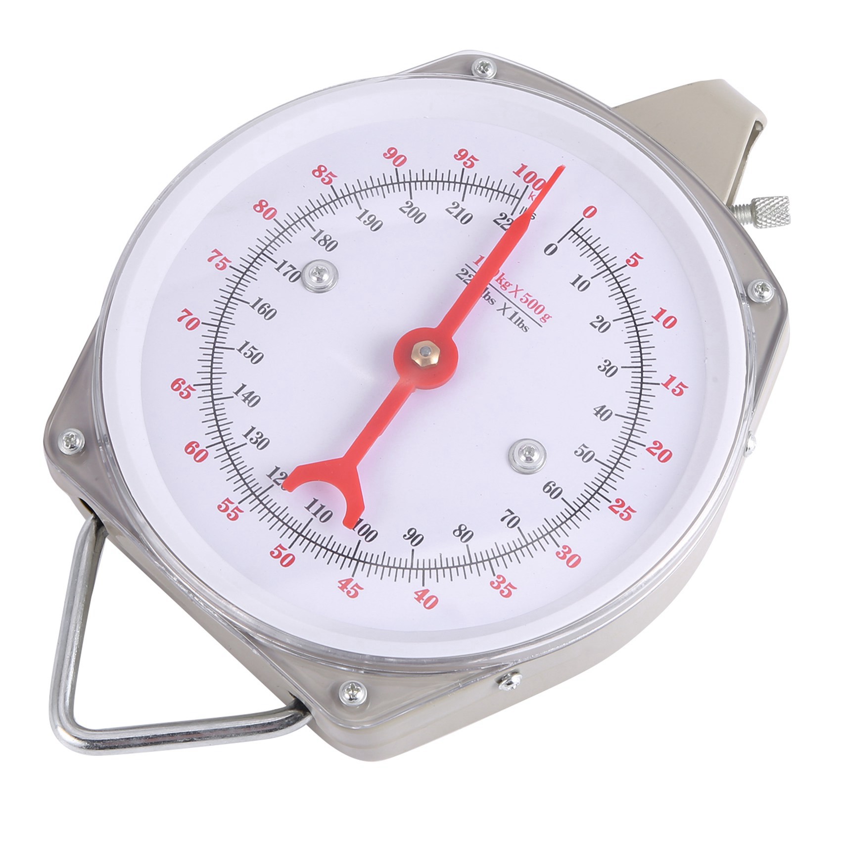 100Kg 220Lbs Hanging Scale Capacity Alloy Mechanical Hanging Scales with 12 Hook. 
