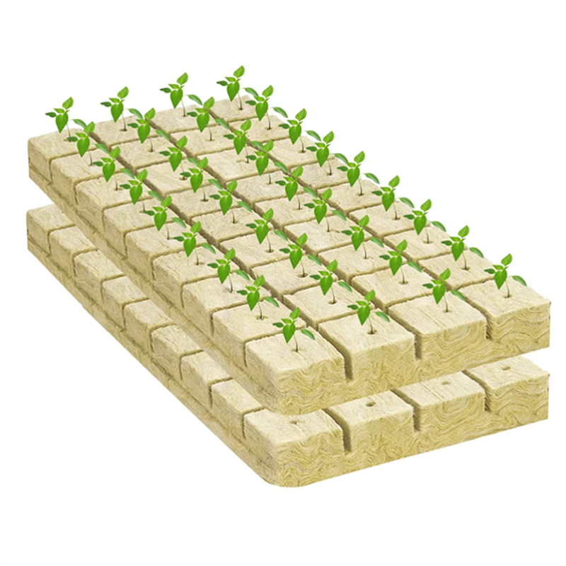 50Pcs Stoool Hydroponic Grow Media Starter Cubes Plant Cubes Soilless Substrate ed Rock Wool Plug ling Block