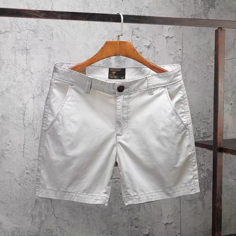 Thin Stretch Shorts Summer Pure Cotton Short Length Pants Men s Slim Fit Slim Fit Casual Trend Retro White Shorts Daraz.lk