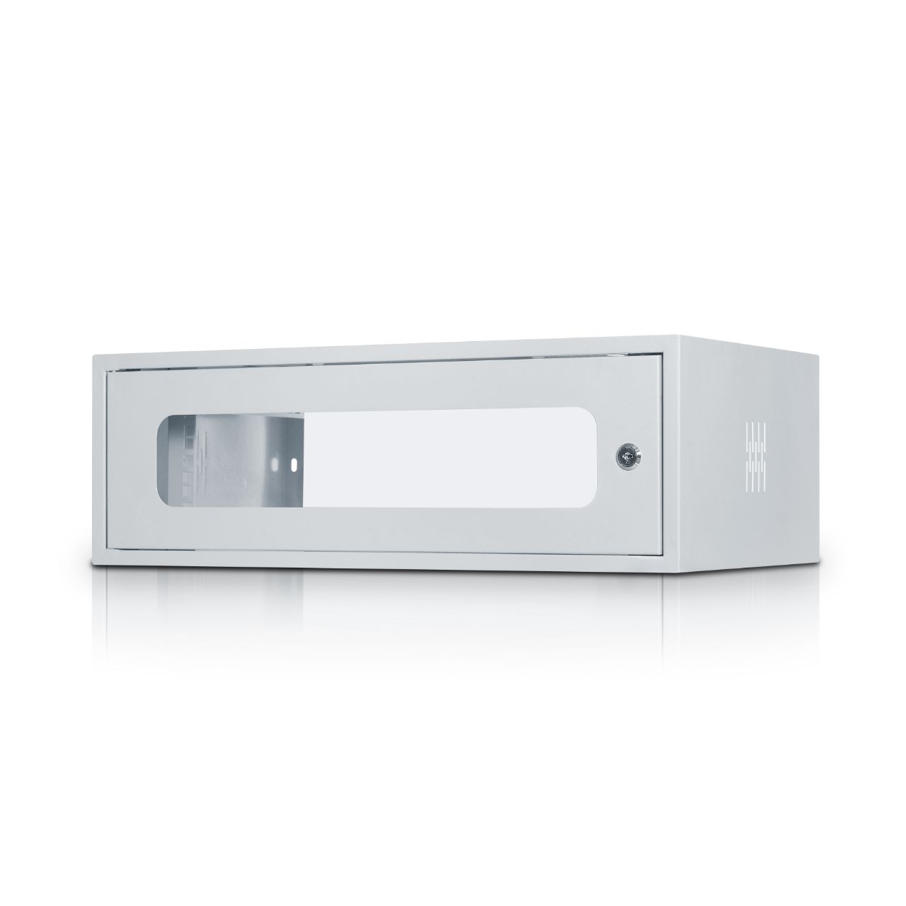 3U Network Rack Dimensions – 600(w)x200(h)x[350/425/600](d)mm Colour – White / Black Colour Code – RAL 9003 / RAL 9004 Finish – Powder Coated Texture Location – Indoor Application – Wall Mounted Rack Unit – 3 Material Type – Zn Coated