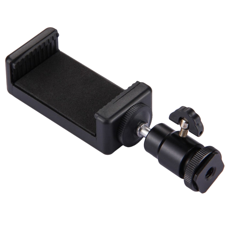 2 In 1 Phone Clip Holder 360 Ball Head Hot Shoe Adapter Mount Fit For Dslr Slr Camera