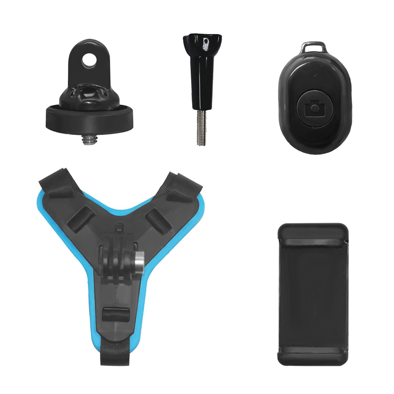 Helmet Chin Mount Holder with Phone Stand and Remote Ski / Motorcycle Helmet Stand for Action Camera and Phone. 