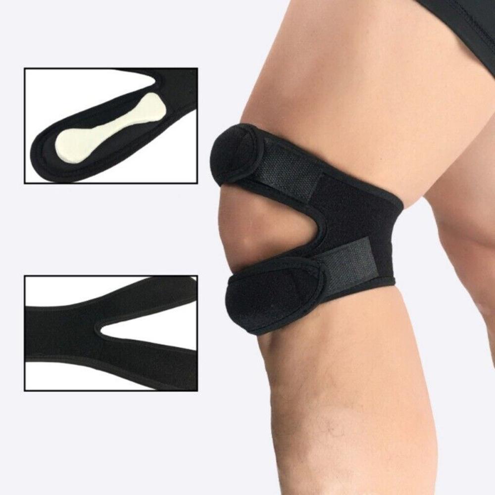 Neoprene Knee brace support Comfortable Elastic Adjustable Patella stabilizer One size f Breathable Wrap strap for Sports Fitness Rehabilitation Running Joint stability. 