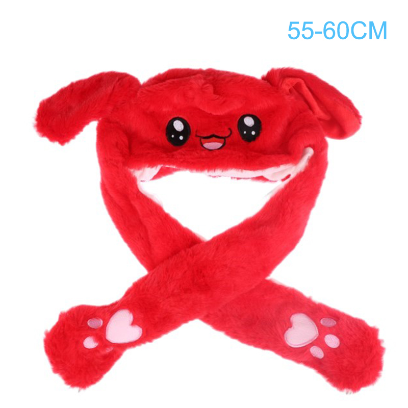 Women's Movable Bunny Ears Hats With Lights Girls Winter Plush Warm Rabbit Hat. 