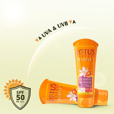 Lotus herbal Safe Sun UV Screen Matte GEL Sunscreen SPF 50 PA+++. 