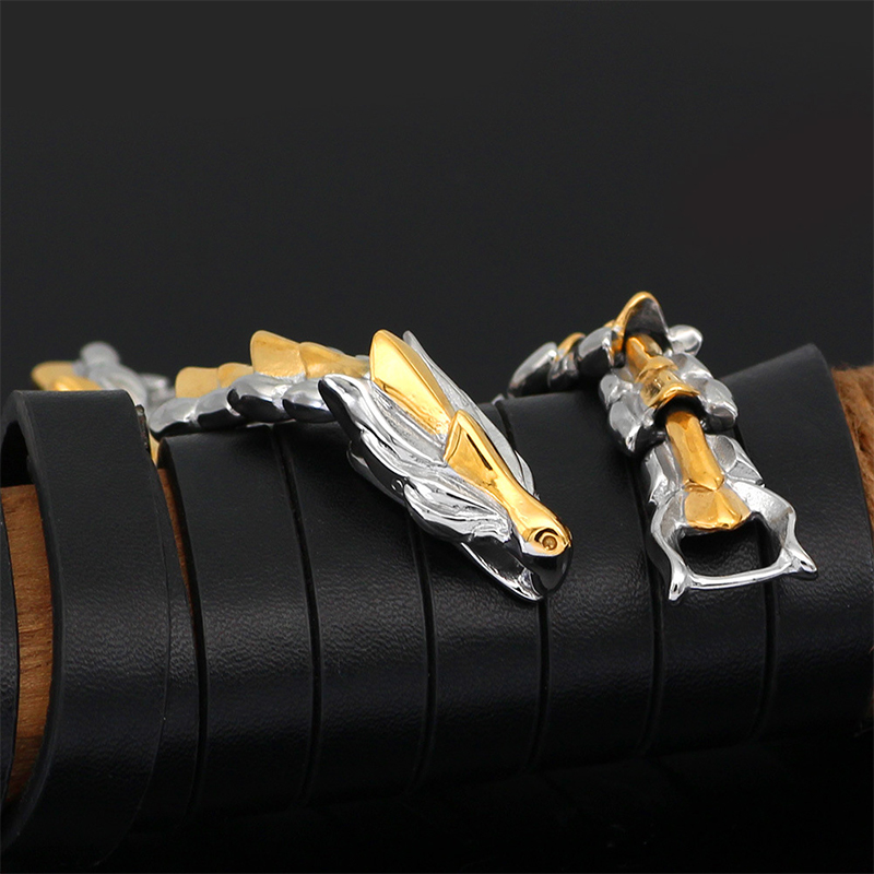 Hip Hop Keel Bracelet for Men Vintage Alloy Dragon Charm Fashion Accessory. 