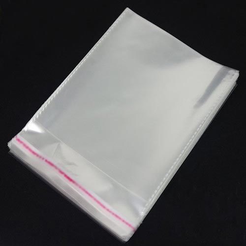 100pcs 6½*9 inches Clear Transparent Polythene Bags BOPP Bags with Selfsealing Sticker. 