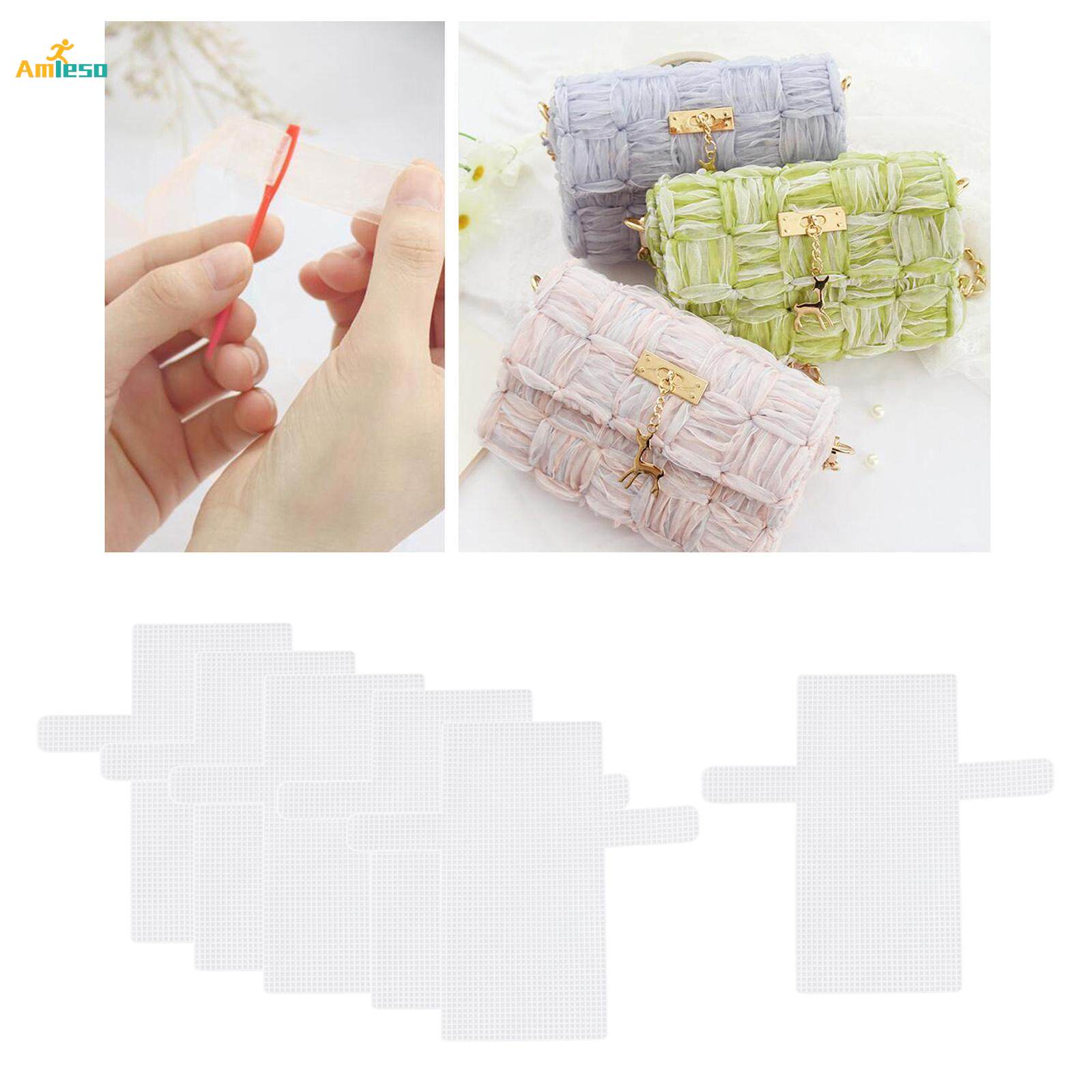 6 Clear Plastic Canvas Sheets for Bag Embroidery Knit Purse. 