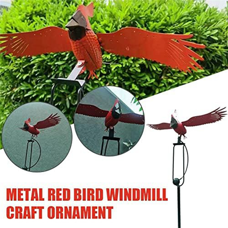 Life-Like Eagle Sculpture Wind Spinner Decorative Flapping Wings Flying Owl Garden Windmill. 