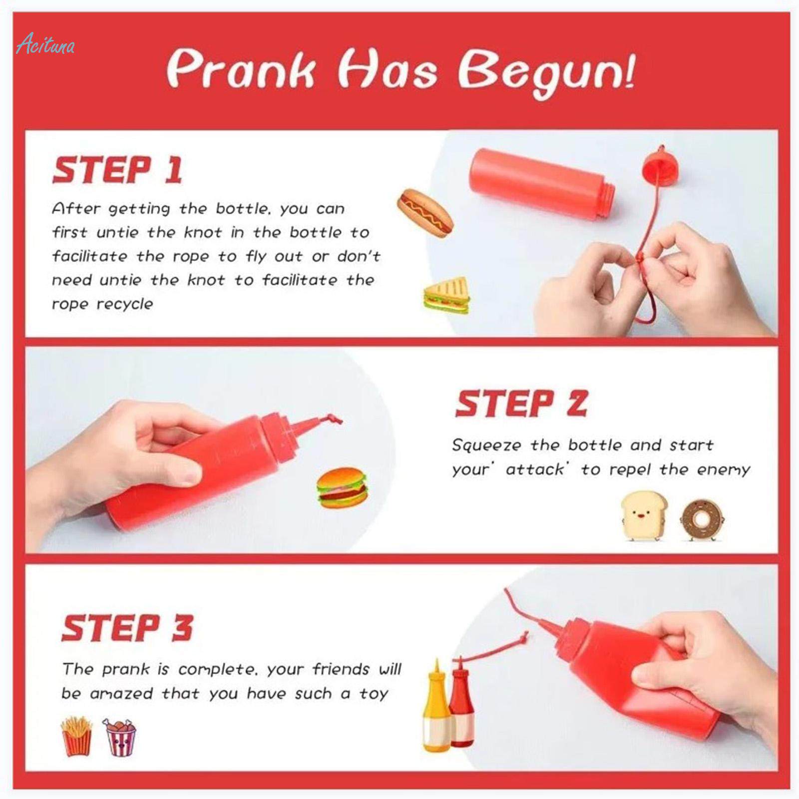 Fake Squirt Ketchup and Mustard Bottle Photo Props for Friends Adults. 
