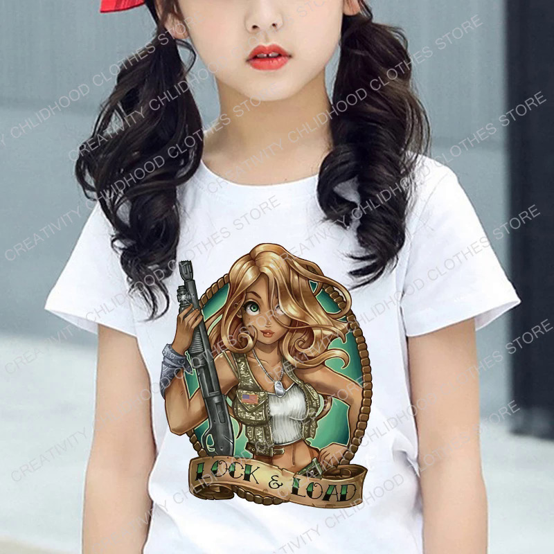 2022 Summer New Disney Princess Bad Girl Children's T-Shirt Clothes Kawaii Anime Cartoons Kid Boy Girs T Shirts Casual Tops Tees. 