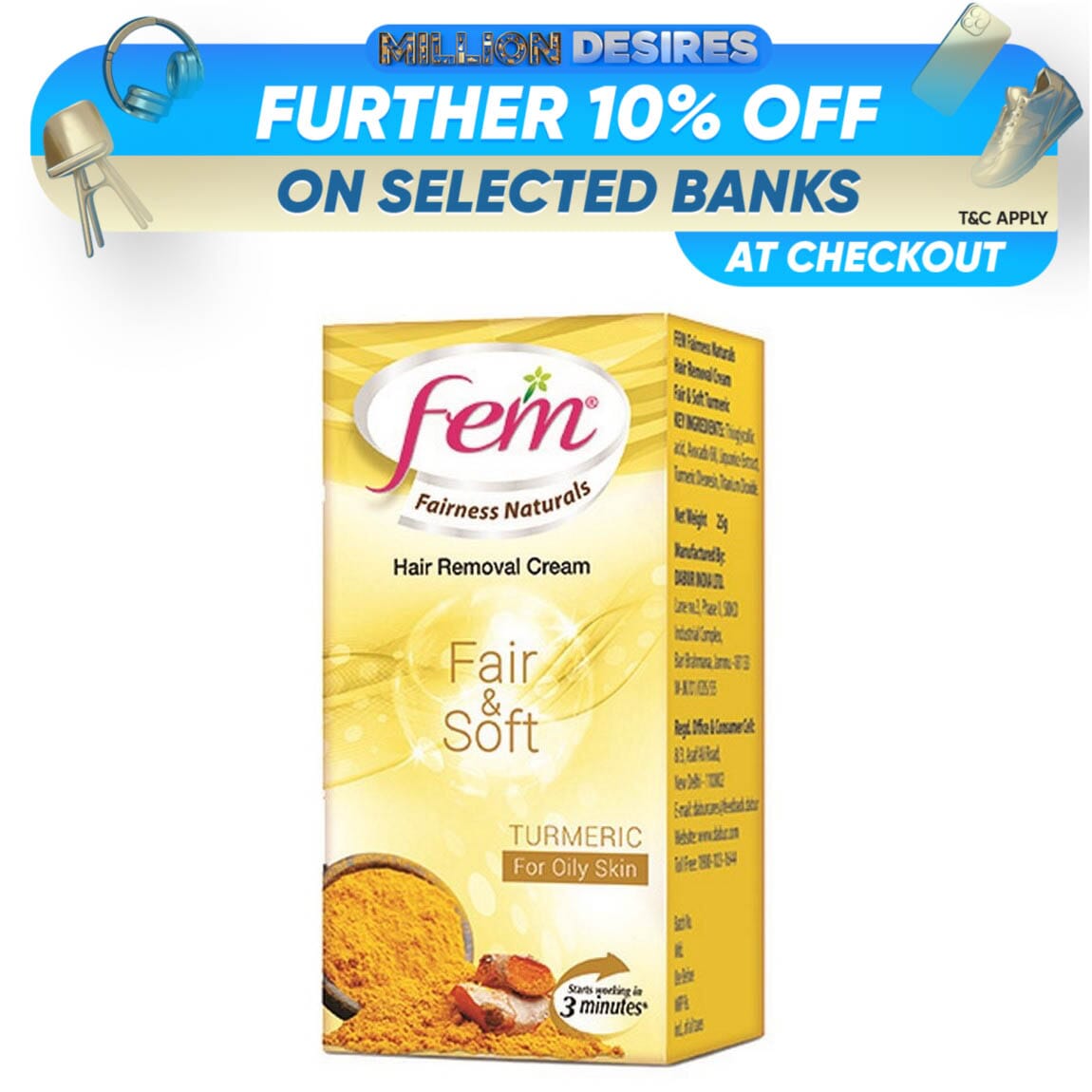 Fem - Hair Removal Cream - Turmeric: Buy Online at Best Prices in SriLanka  | Daraz.lk