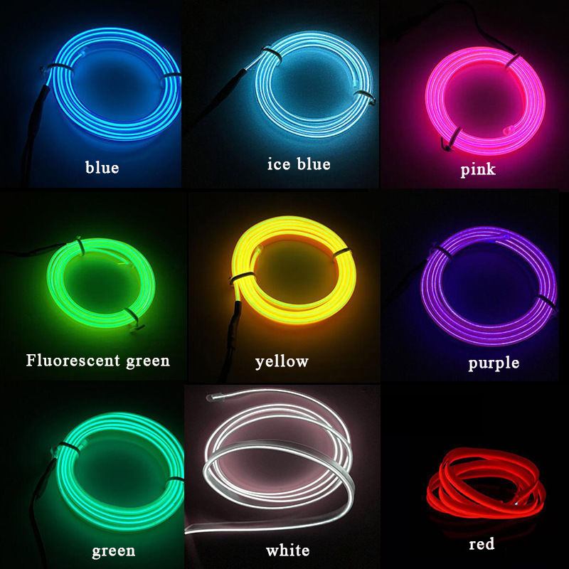 Orrange - 5M EL Car Styling Cold Light Ambience Lamp Line Car Lights Neon Car LED Interior Atmosphere Light Strip - ORRANGE. 