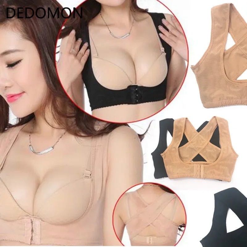Adjustable Women Breast Back Support Belt Chest Holder Support Posture Corrector Body Shaper Corset Upper Back Support BandageHats & Caps. 