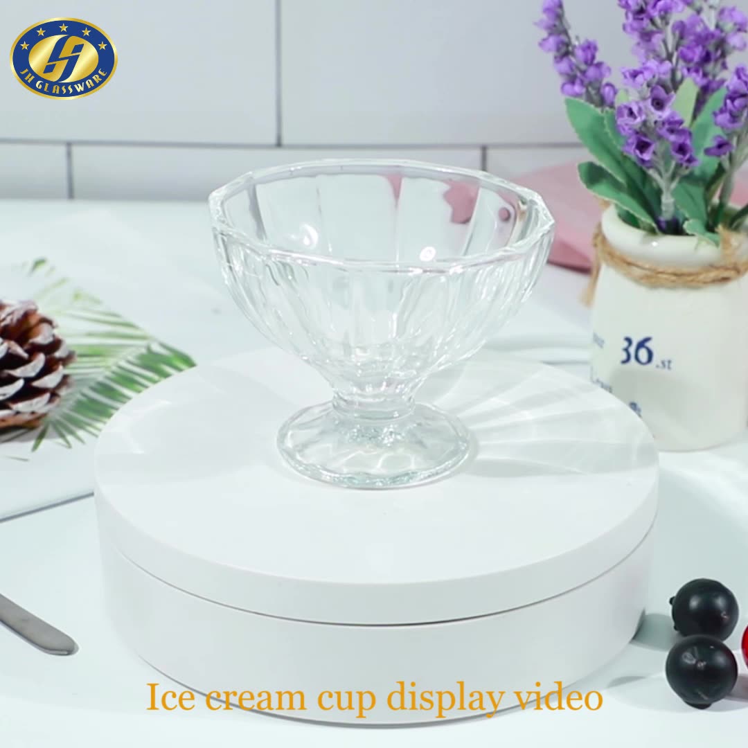 Ice Cream Cup Glass Set 150ml 6Pcs Circleware Pudding Mousse Parfait Fruit Dessert Cup Hotel & Home Glassware. 