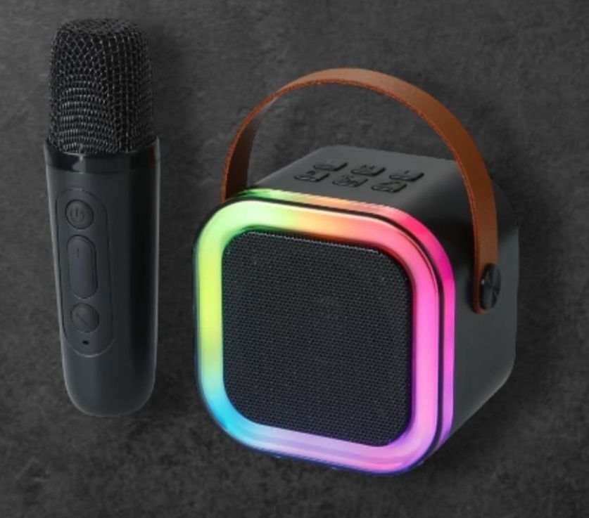 K12 Mini Karaoke Machine With Wireless Microphone, Portable Wirrless Speaker With Party Lights Speaker Bluet