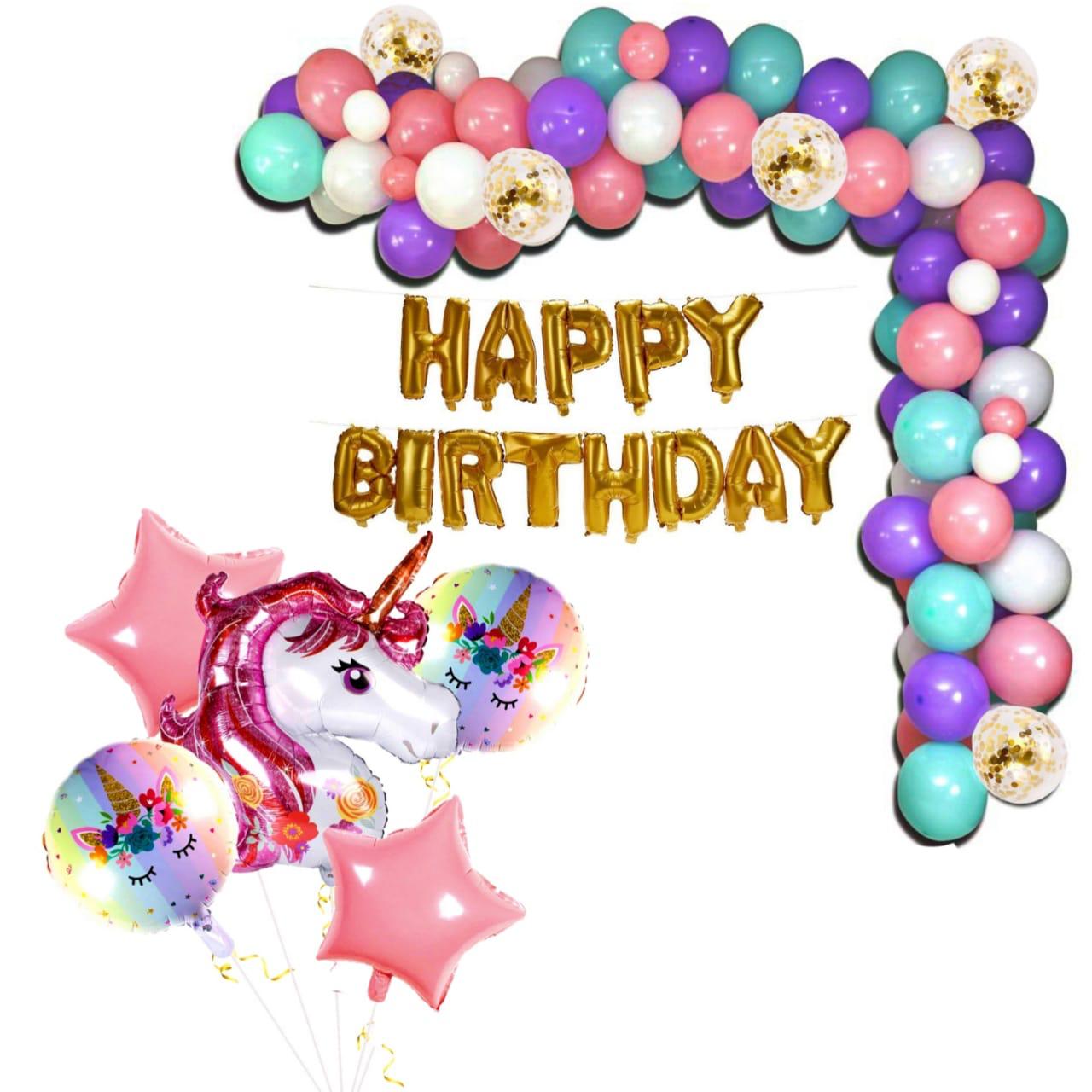 Unicorn Decoration set for Birthday Party Balloons for Kids Birthday Party Decoration