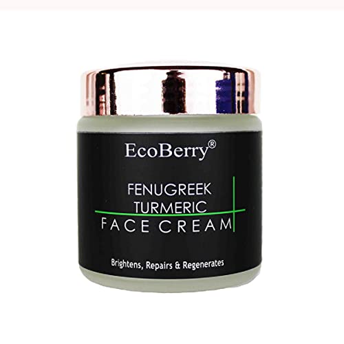 EcoBerry Fenugreek Turmeric Face Cream For Skin Brightening, Repairs, Regenerates, Moisturizer, Organic, Non Comedogenic, Paraben Free, Chemical Free, Cruelty Free, Preservative Free, Vegan(FROM INDIA)NUSS