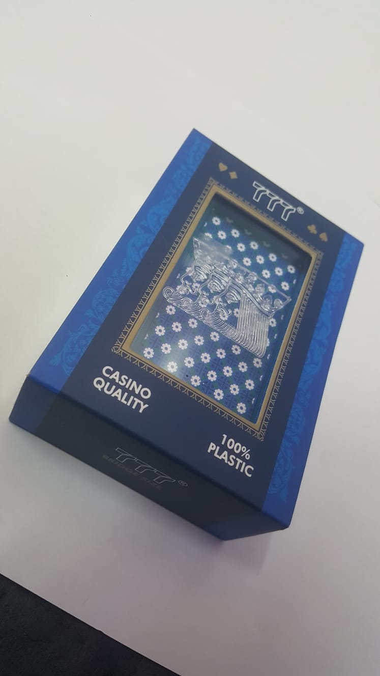 777 Poker Plastic Playing Cards with Case- 100% PVC Waterproof Casino Quality 54 Cards. 