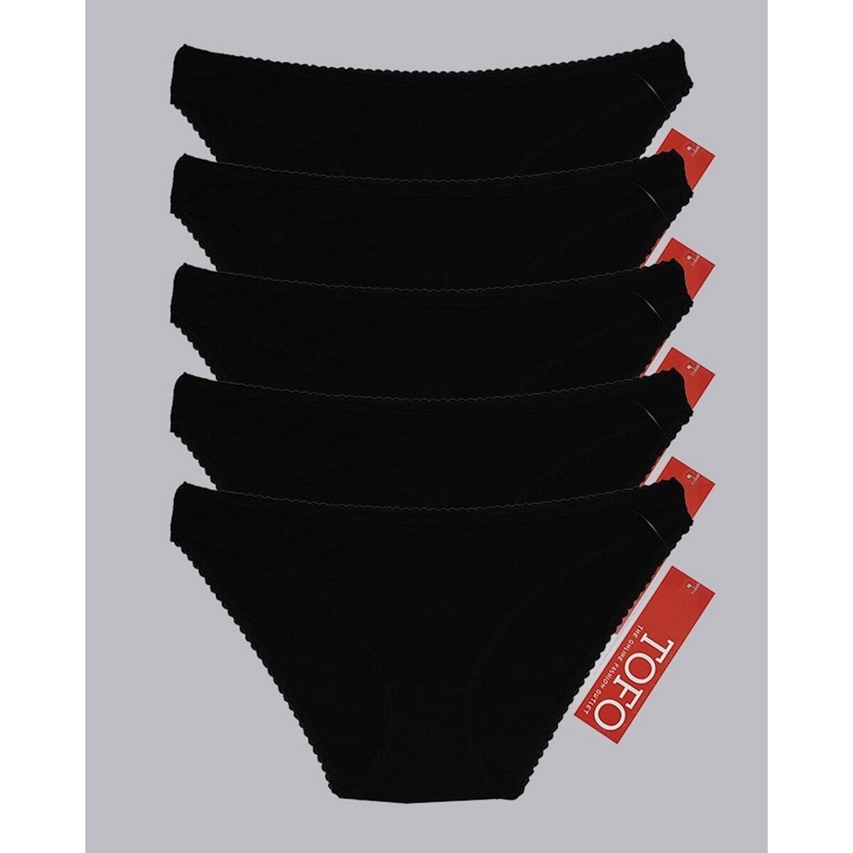 Women's Bikini Style Underwear Black Pack Of 5 Daraz.lk