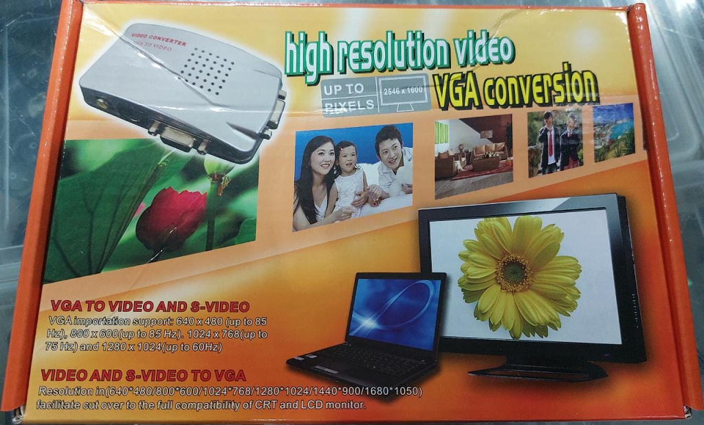 VGA to AV / S-Video / RCA Composite Video Converter - Silver. 