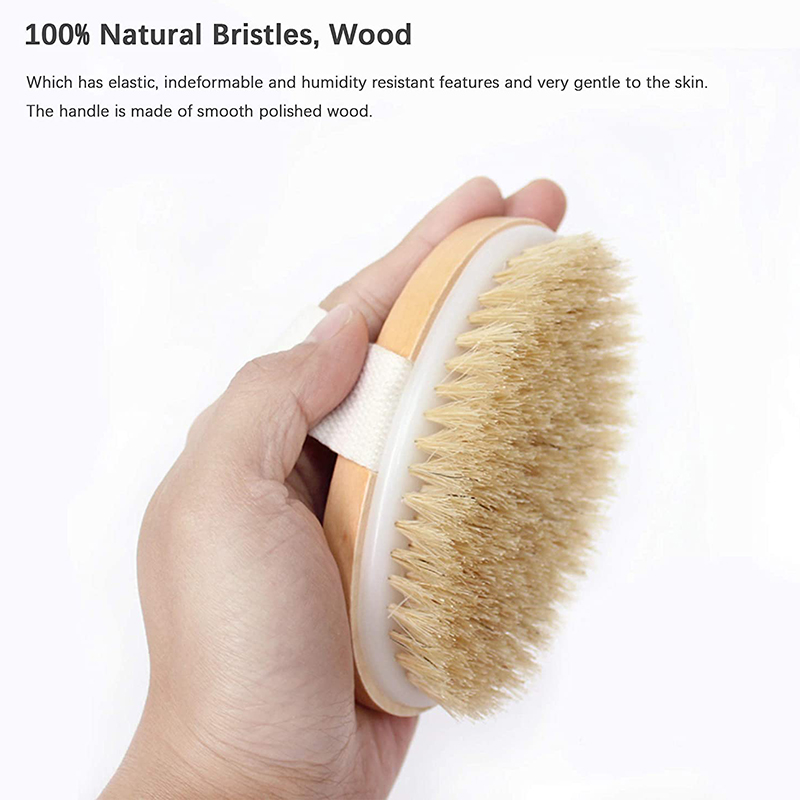Dry Brushing Body Brush Set of 2, Dry Skin Exfoliating Brush, Handle Back Scrubber for Shower, Dry Brush for Cellulite. 