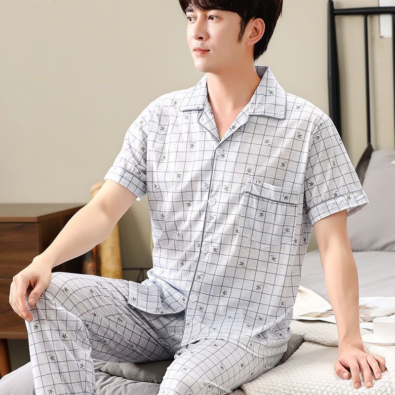 Mens summer cotton online pajamas