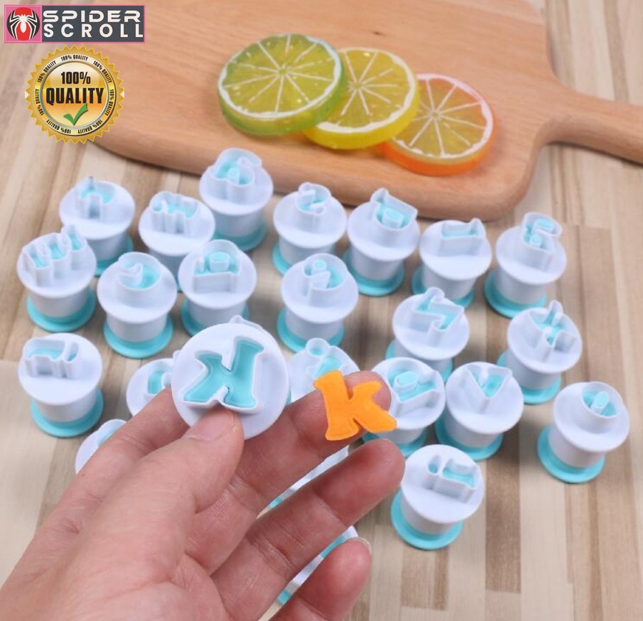 26pcs Digital Lowercase Alphabet Cookie Cutter Fondant Cutter Baking Cupcake Mold Cake Decorating