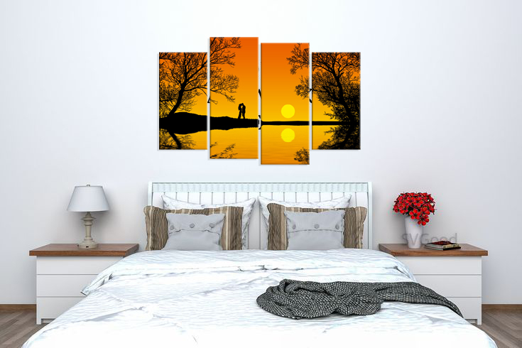 3d Wall Art High Quality Wood Framed Home Decor 4 Feet Couple