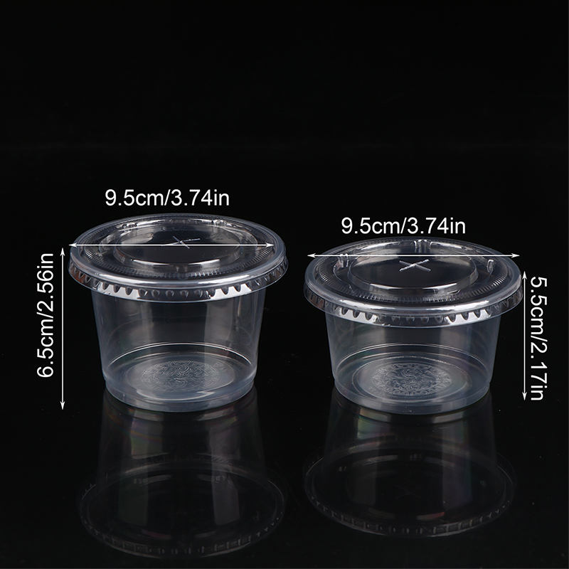 50Pcs 250/300ML Pudding Cups With Lids Plastic Boxes Ice-Cream Dessert Cups Dounp. 