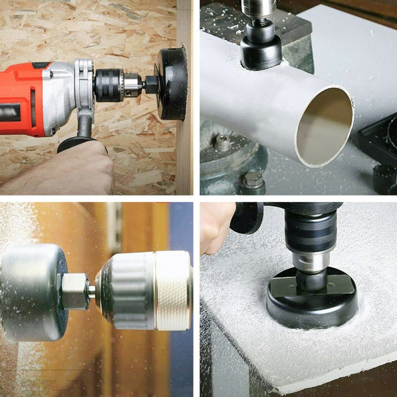 Professional 11PCS Set Hole Saw Drill Bit Kit Mandrel Wood Aluminum Plaster Board Copper Metal Plastic Carbon Steel Widely High Quality Hole Saw Kit With Carrying Case. 