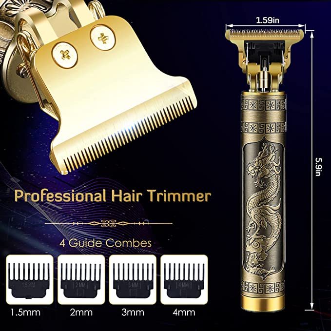 Hair Clipper Professional Vintage T9 DRAGON Electric Hair trimmer for men Cutter Beard Shaving Finishing Cutting Machine Dragon and Phoenix. 