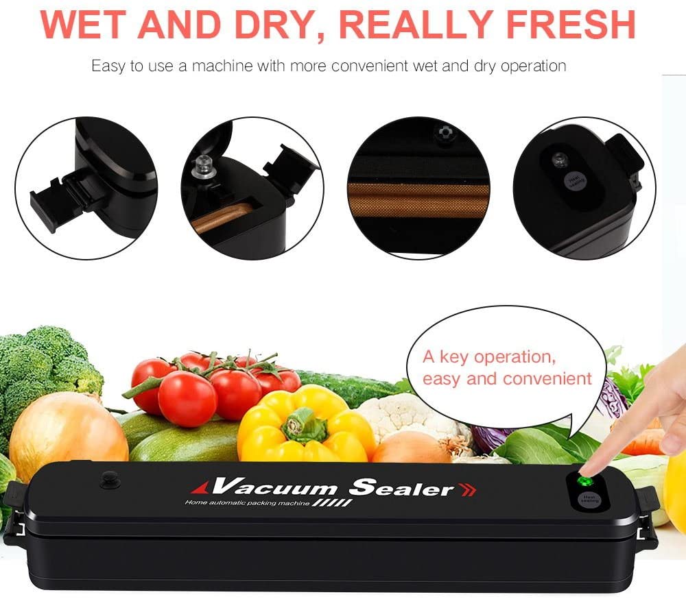 Automatic Sealing Food Vacuum Sealer Kitchen Food Fruit Packaging Machine Home Vacuum Sealers. 
