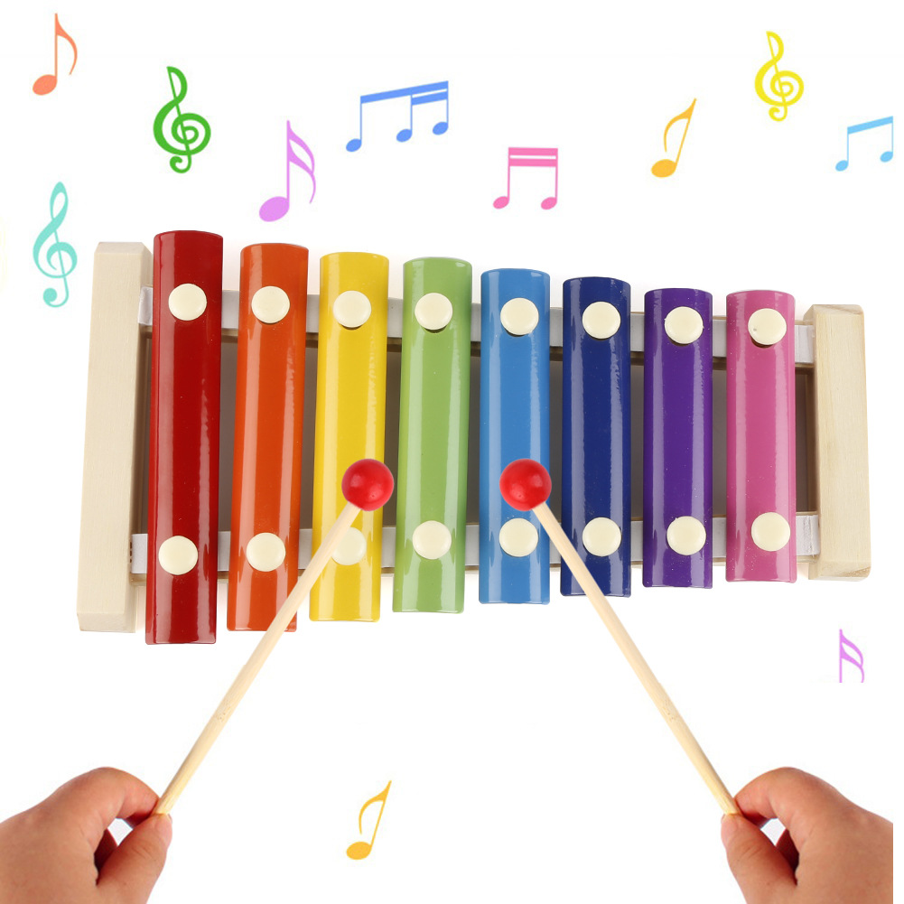 Wooden Xylophone Musical Toy with 8 Notes for Kids. 