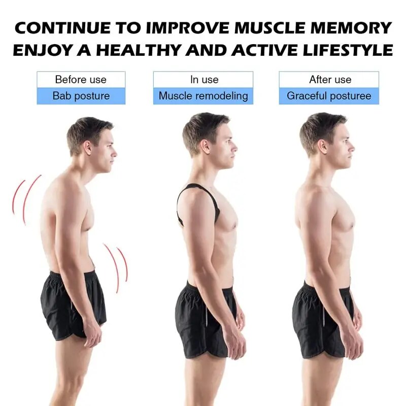 Posture Corrector Women Men Adjustable Upper Back Brace Breathable Back Straightener Providing Pain Relief Lumbar Neck ShoulderHats & Caps. 