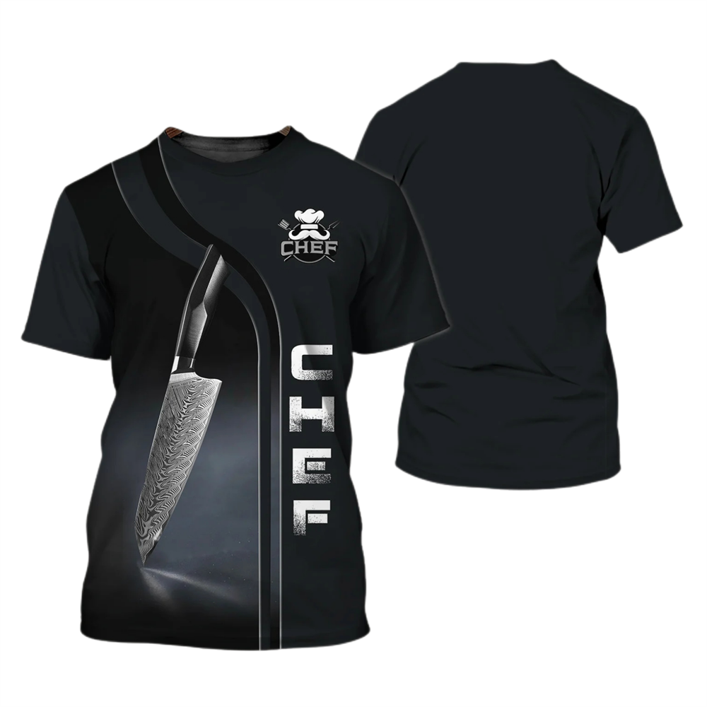 Chef T-Shirts Catering 3D Printed Streetwear Men Women Fashion Oversized Short Sleeve T Shirt Cosplay Tees Tops Uniform Clothing