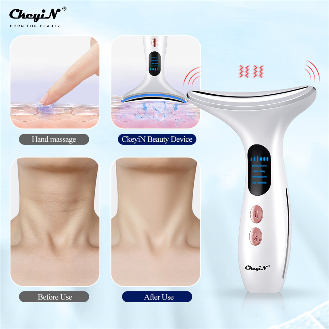 CkeyiN face massager device skincare face massager facial massager device face lifting firming device face massage machine blackheads remover Face Neck Massager Anti Aging MR659. 