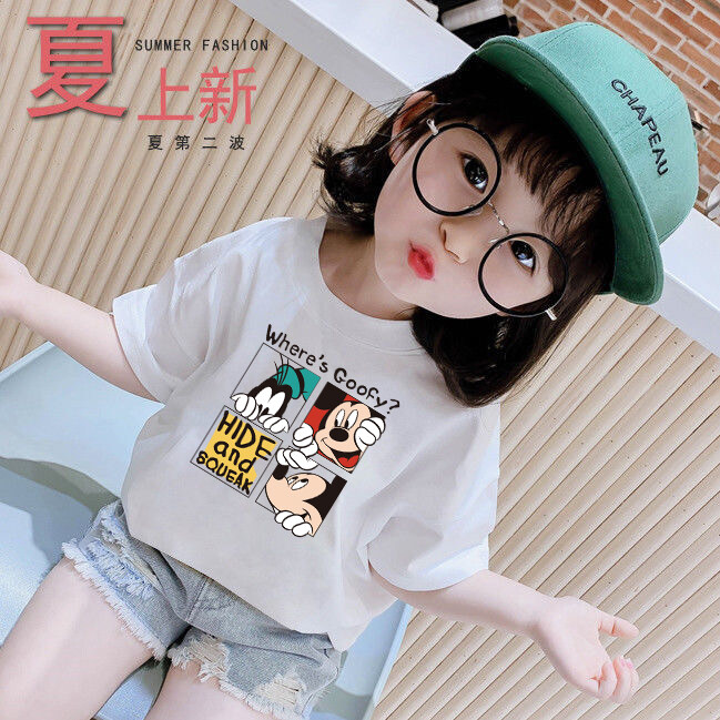 Kids Shirt Girl Big Girls Regular T Unisex Kids Tshirt T Shirt Budak Perempuan Murah 日韩T恤 Girl Clothes(Only 1pcs shirt). 