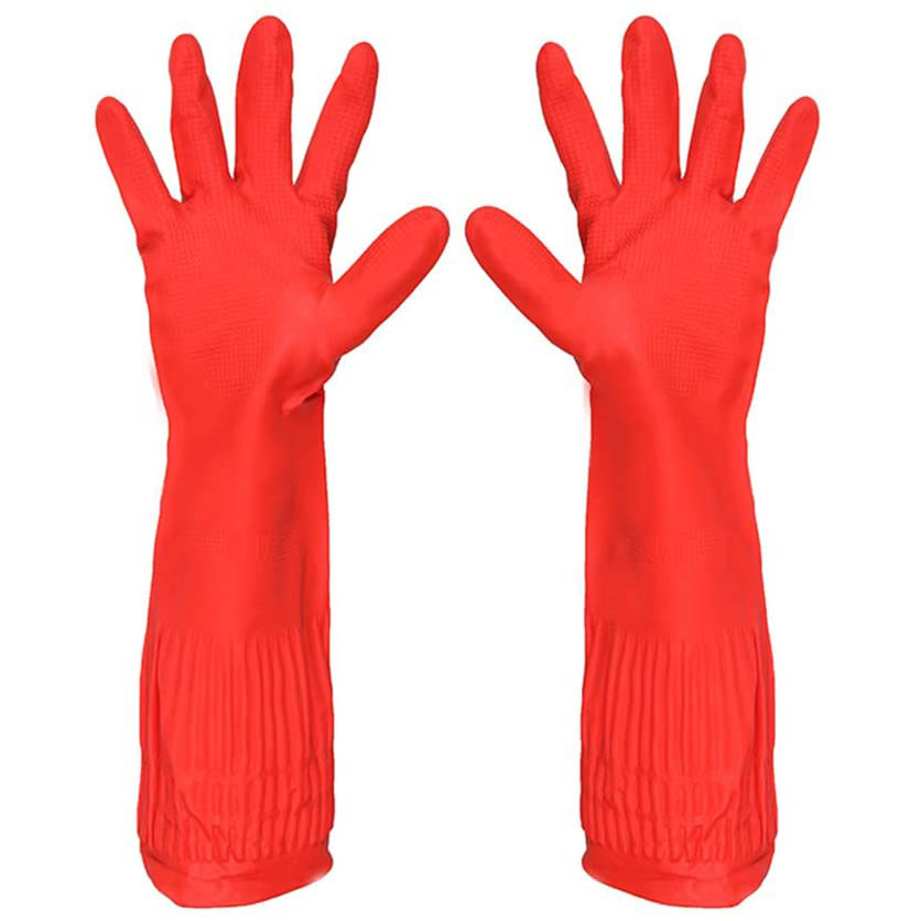 long sleeve rubber gloves