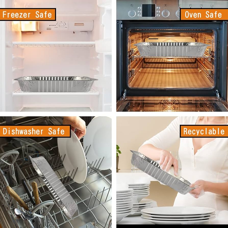 Aluminum Foil Lava baking cups with Lids 850ml | Heavy Duty | 5pcs | Nisaco Mall. 