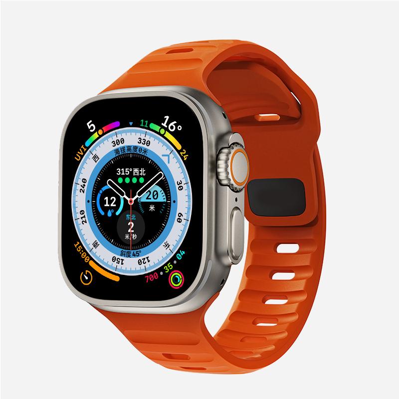 Soft Silicone Strap For Apple Watch Ultra 2 Band 49mm 44mm 45mm 40mm 41 42mm 38mm Sport Bracelet Watchband 38mm-41mm & 42mm-49mm iWatch Series 9 8 7 6. 