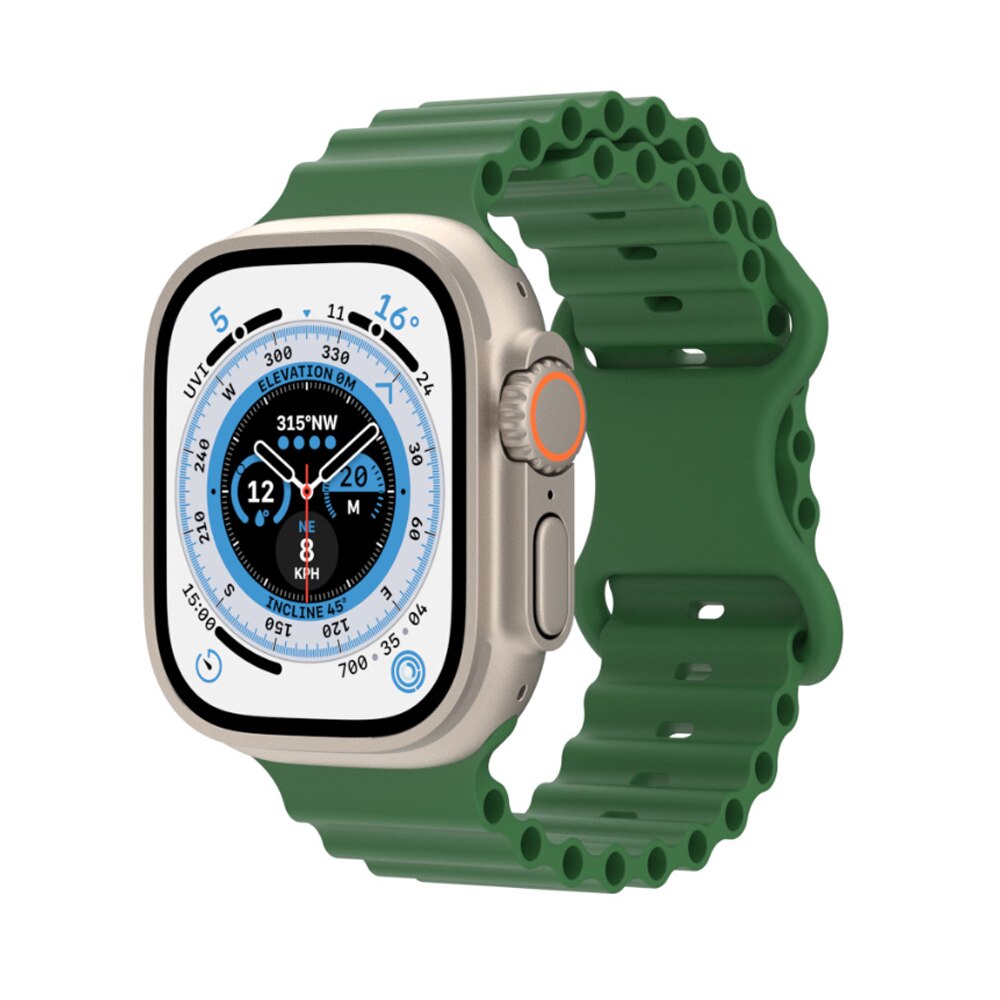 【ZIME】Silicone Ocean Strap for Apple Watch Ultra Band 49mm Bracelets for IWatch Series. 