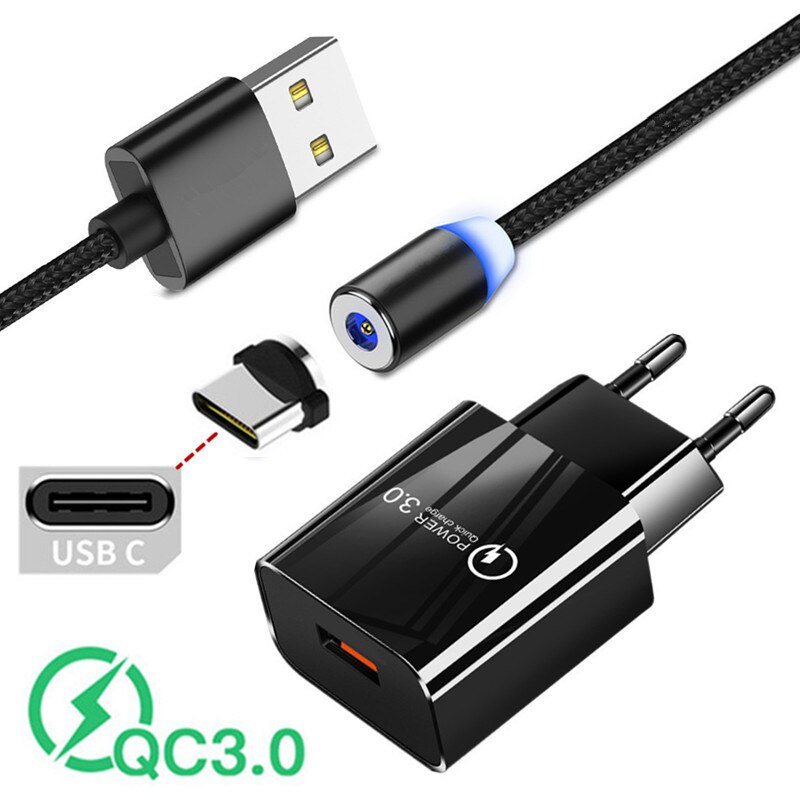 Magnetic Type C Charge Cable For NOKIA 6.2 Galaxy A12 A22 M21 S9 Honor 9X Realme GT Neo 2 Phone Charger QC 3.0 fast usb adapter