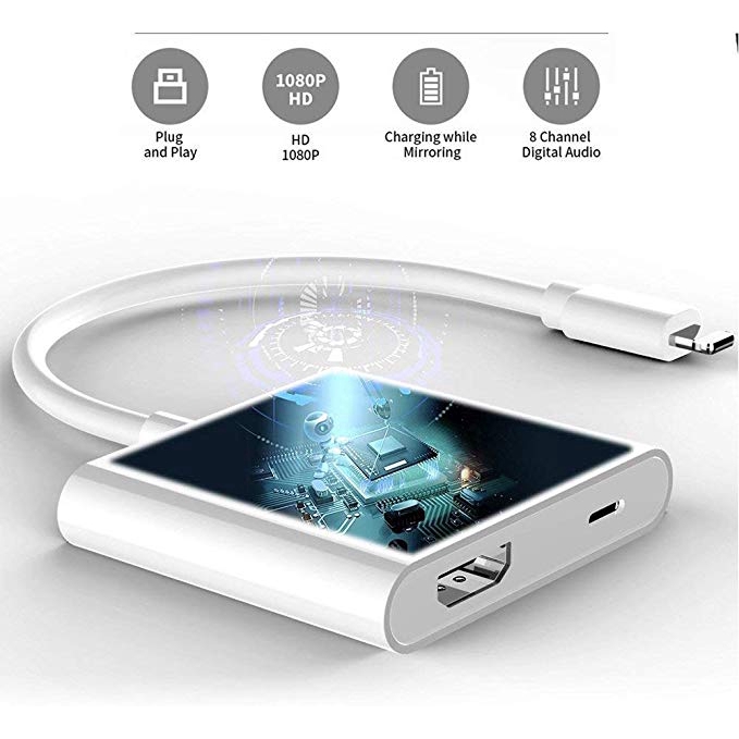 Universal HDMI Cable Adapter For Apple interface 8Pin to HDMI Digital AV Converter for iPad iPhone iOS 12 11 10. 