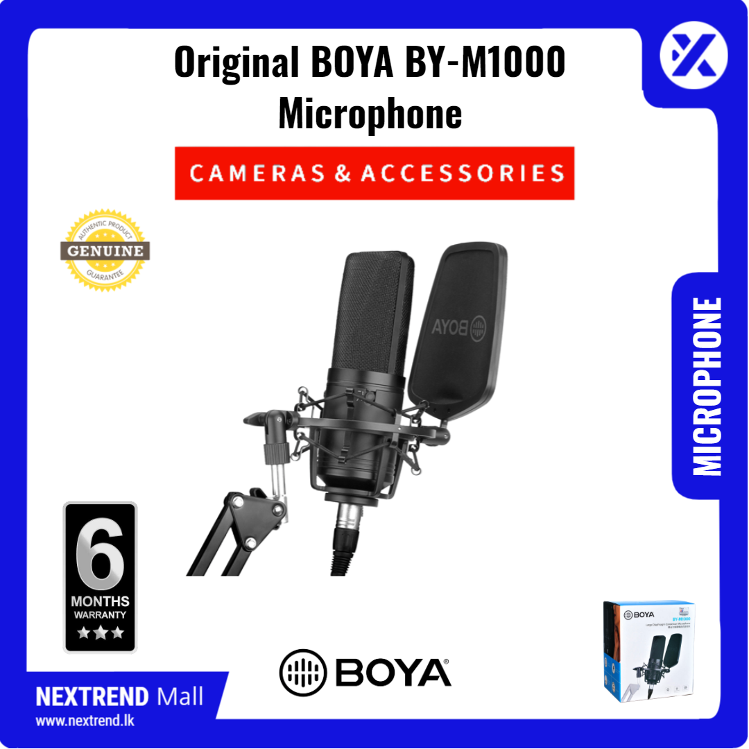 Original BOYA BY-M1000 Large Diaphragm Condenser Microphone 3 Polar ...