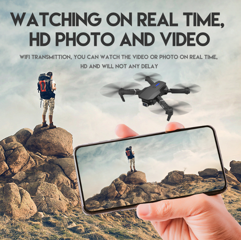 2022 New Quadcopter E88 Pro WIFI FPV Drone With Wide Angle HD 4K 1080P Camera Height Hold RC Foldable Quadcopter Drone. 