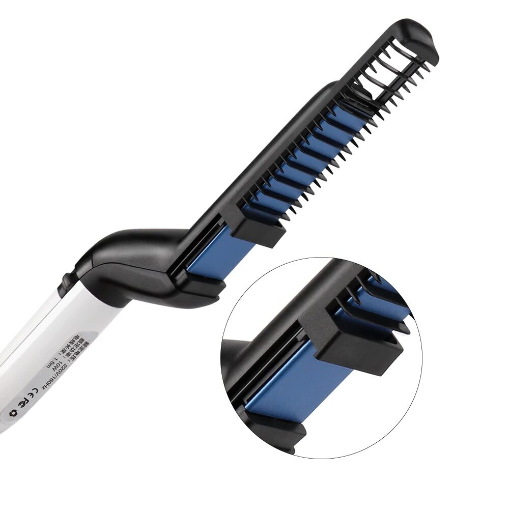 Beard Straightener For Men Heating Comb Hair Straightener Quick Beard Comb Straight Curling Electric Hot Beard Styling Brush. 